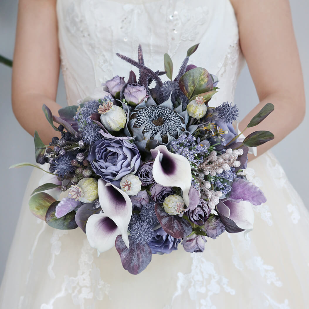 Purple Wedding Bouquets for Bride Bridesmaid Artificial Roses Flowers  Bridal Bouquet