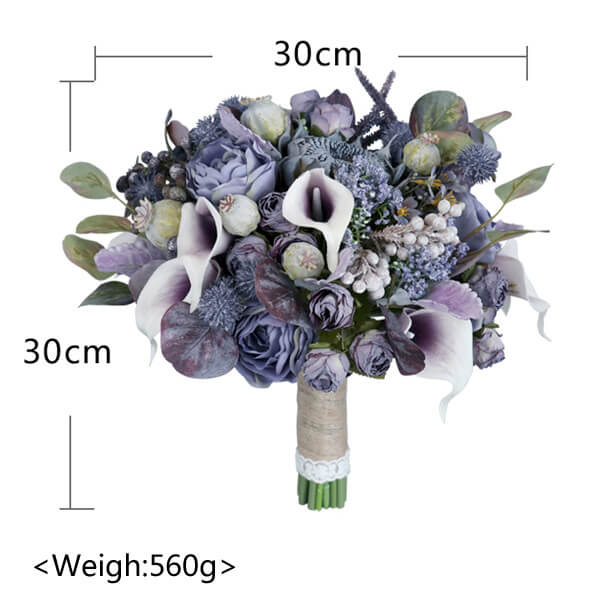 Purple Wedding Bouquets for Bride Bridesmaid Artificial Roses Flowers  Bridal Bouquet