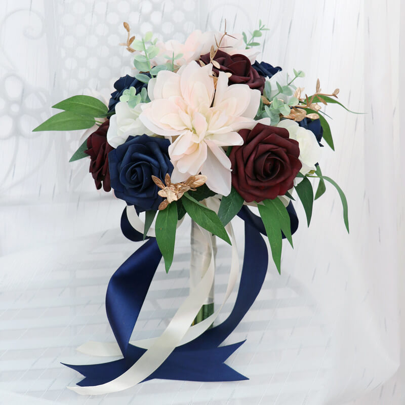 Navy Blue Bridal Bouquet Wedding Bouquets for Bride