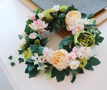 Artificial Flower Wreath Champagne Green Home Wreath Artificial Flower For Home Decor