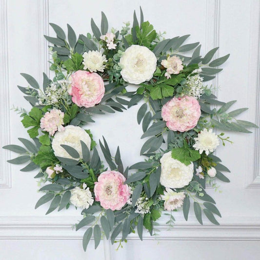 STELLA Artificial Wreath Front Door Wreath Artificial Spring Wreath Valentine Mother's Day Wreath for Wall Wedding Party Home Decor