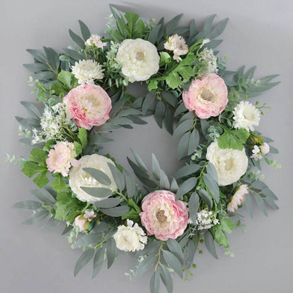 STELLA Artificial Wreath Front Door Wreath Artificial Spring Wreath Valentine Mother's Day Wreath for Wall Wedding Party Home Decor