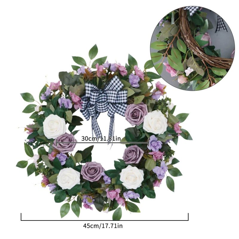 Spring Summer Wreath for Front Door Indoor Outdoor Farmhouse Wall Decor