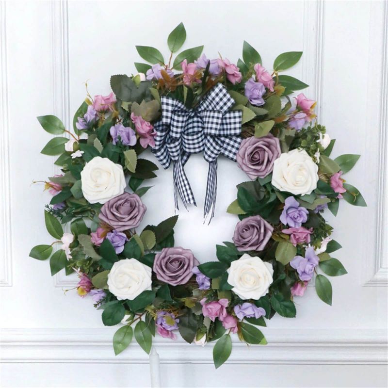 Spring Summer Wreath for Front Door Indoor Outdoor Farmhouse Wall Decor