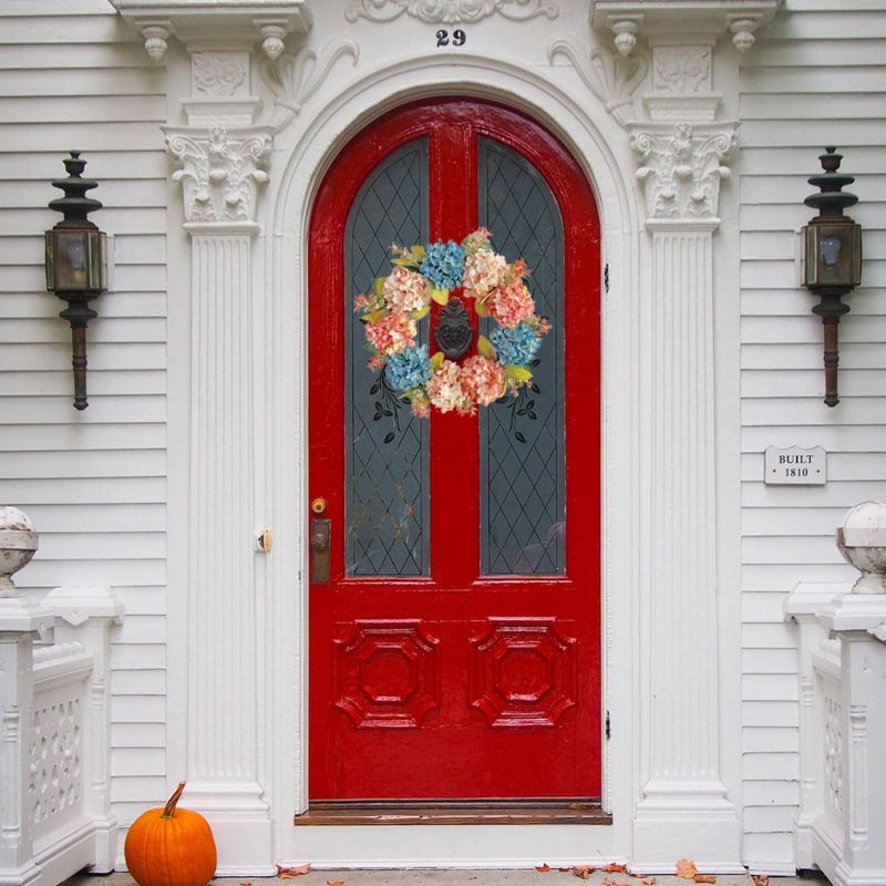 Artificial Hydrangea Wreath for Front Door Outside, Wedding Decorations with Hydrangea