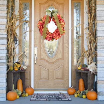 Hydrangea Wreath Hanging Ornaments Front Door Thanksgiving Autumns Harvest Christmas Wedding Garden Window Decoration