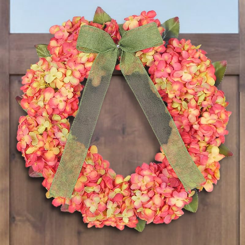 Hydrangea Wreath Hanging Ornaments Front Door Thanksgiving Autumns Harvest Christmas Wedding Garden Window Decoration