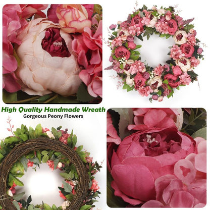 Artficial Flower Peony Wreaths for Front Door Spring Wreaths Front Door Wreaths Summer Wreaths