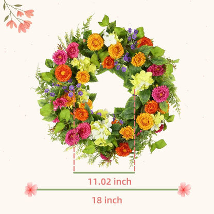 Spring Wreaths for Front Door Artificial Flower Wreaths Home Outdoor Decor