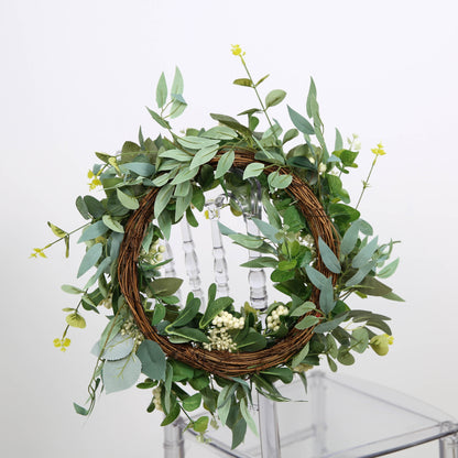 Wreaths for Front Door Artificial Eucalyptus Wreath, White Berry Greenery Wreath for Front Door