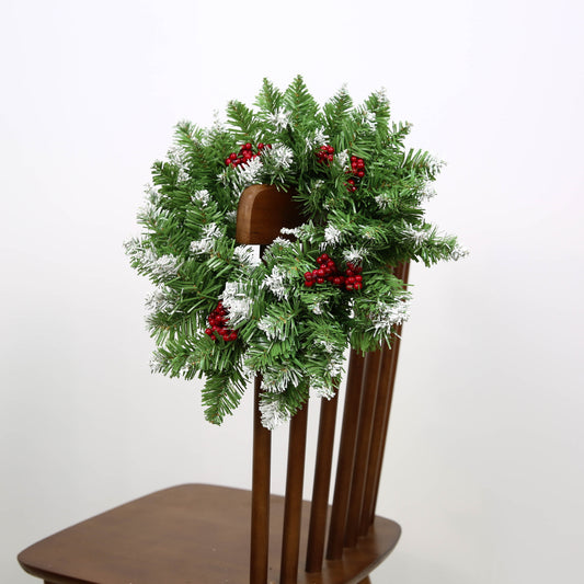 Christmas Wreath, Xmas Door Wreath Decor Winter Wreath with Red Berry Pine