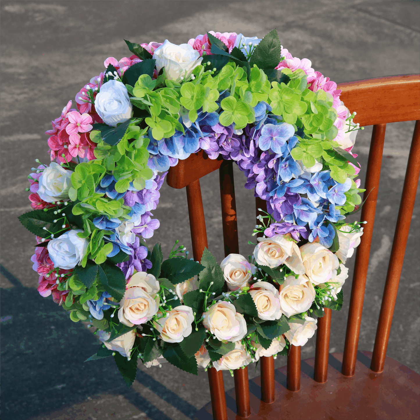 Spring Wreaths for Front Door, Soomeir Summer Door Wreath Outside