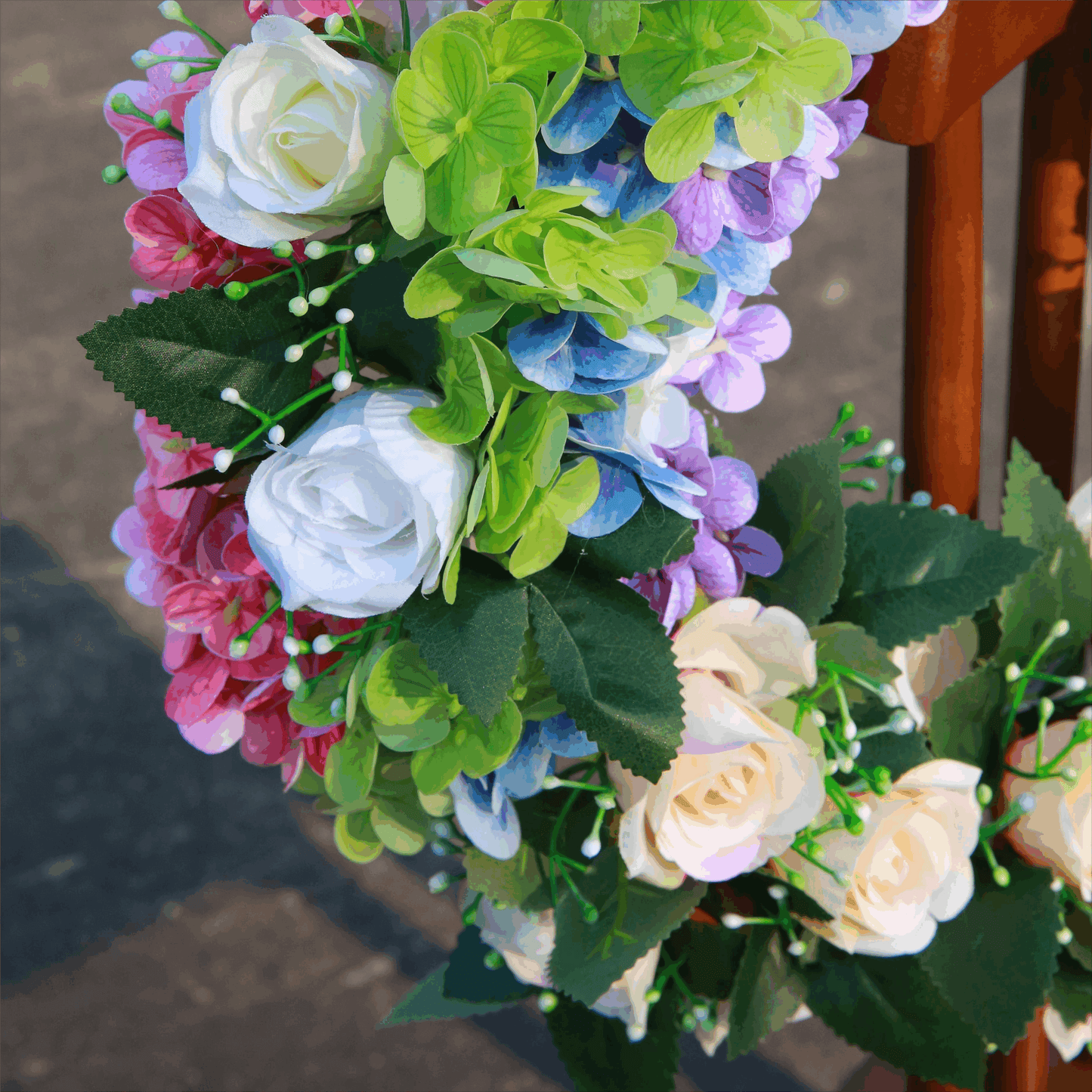 Spring Wreaths for Front Door, Soomeir Summer Door Wreath Outside