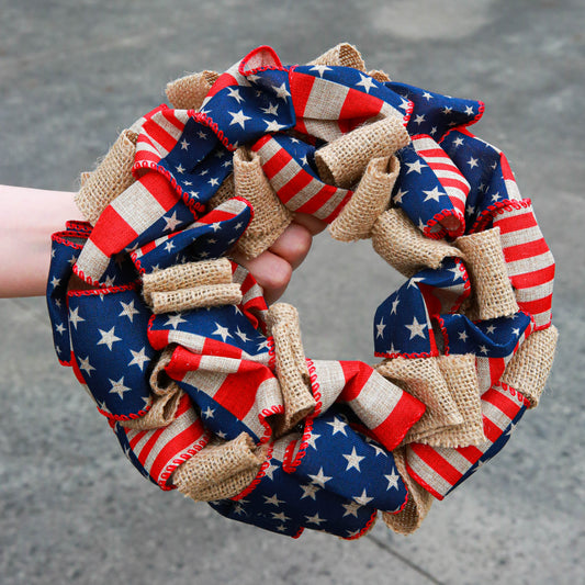 All Season Eucalyptus PeonyAmerican Flag Floral Wreath Patriotic Decorations Wreath Red White Blue Wreath 4th of July Independence Day