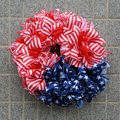 Independence Day Wreath Memorial Day Flag Day Hanging Decorations Holiday Wreath Front Door Wall Window Home Decor