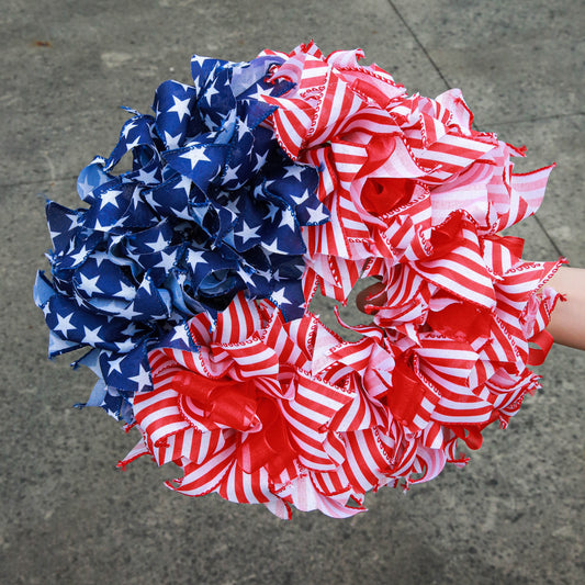 Independence Day Wreath Memorial Day Flag Day Hanging Decorations Holiday Wreath Front Door Wall Window Home Decor
