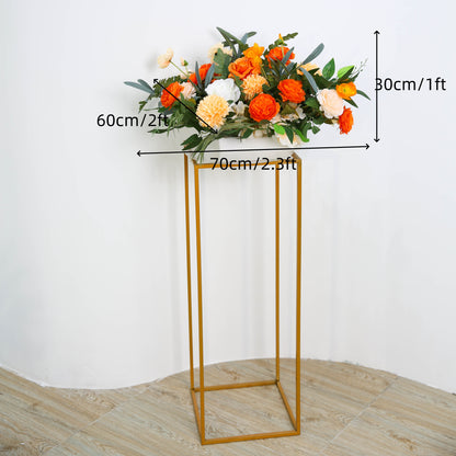 Orange White Rose Wedding Backdrop Decor Table Centerpieces Flower Ball Arrangement Event Floor Floral