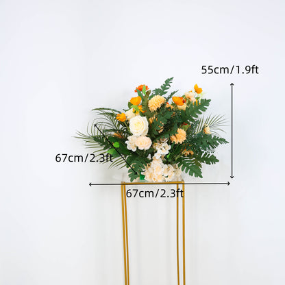 Orange White Rose Wedding Backdrop Decor Table Centerpieces Flower Ball Arrangement Event Floor Floral