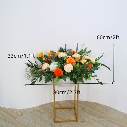 Orange White Rose Wedding Backdrop Decor Table Centerpieces Flower Ball Arrangement Event Floor Floral