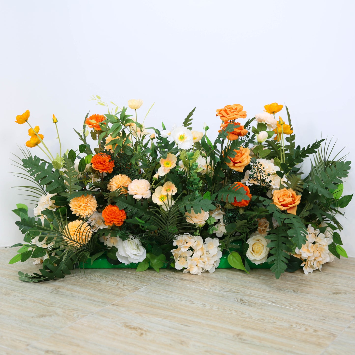 Orange White Rose Wedding Backdrop Decor Table Centerpieces Flower Ball Arrangement Event Floor Floral