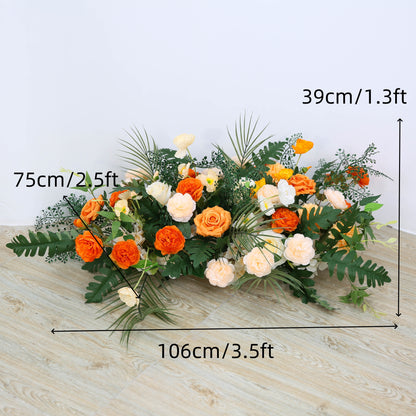 Orange White Rose Wedding Backdrop Decor Table Centerpieces Flower Ball Arrangement Event Floor Floral