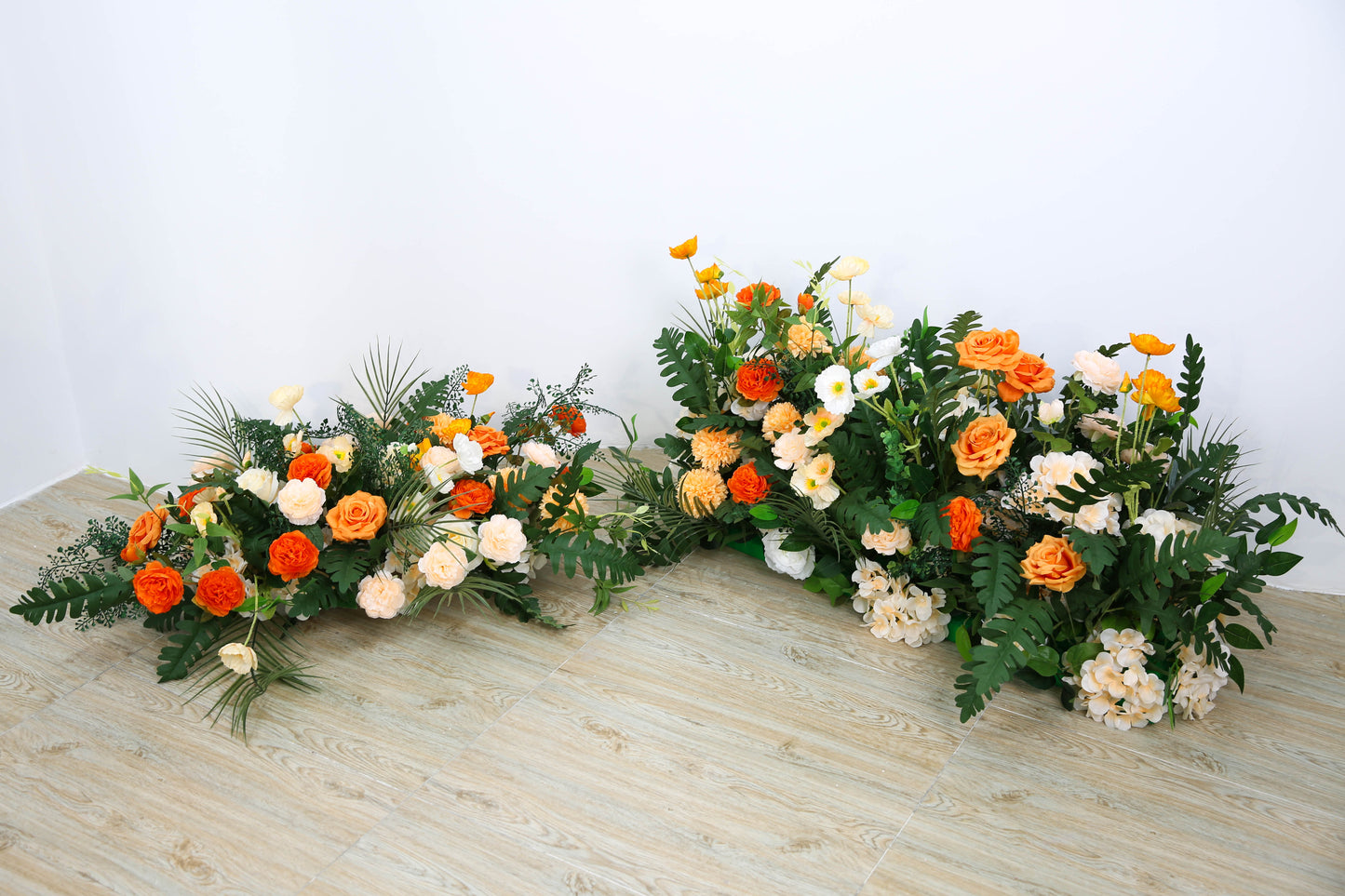 Orange White Rose Wedding Backdrop Decor Table Centerpieces Flower Ball Arrangement Event Floor Floral