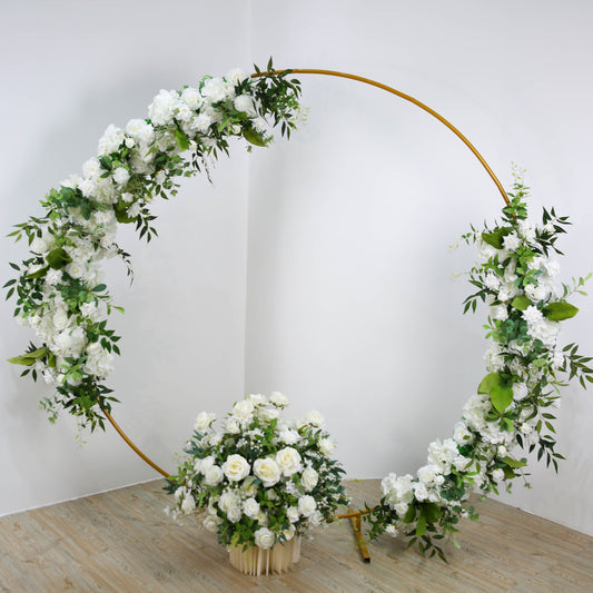 White Rose Artificial Flower Arrangements For Wedding Backdrop