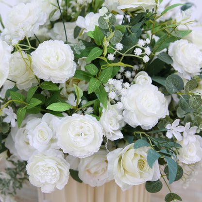 White Rose Artificial Flower Arrangements For Wedding Backdrop