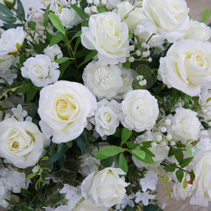 White Rose Artificial Flower Arrangements For Wedding Backdrop