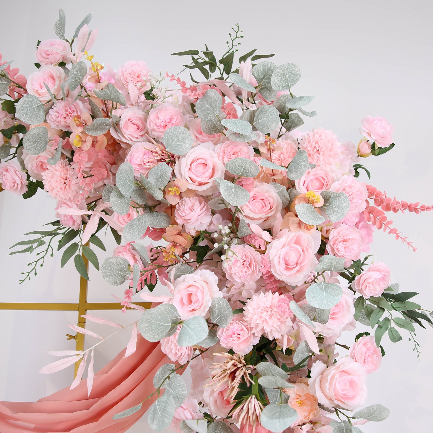 Wedding Backdrop Frame Arch Decor Pink Rose Floral Arrangement