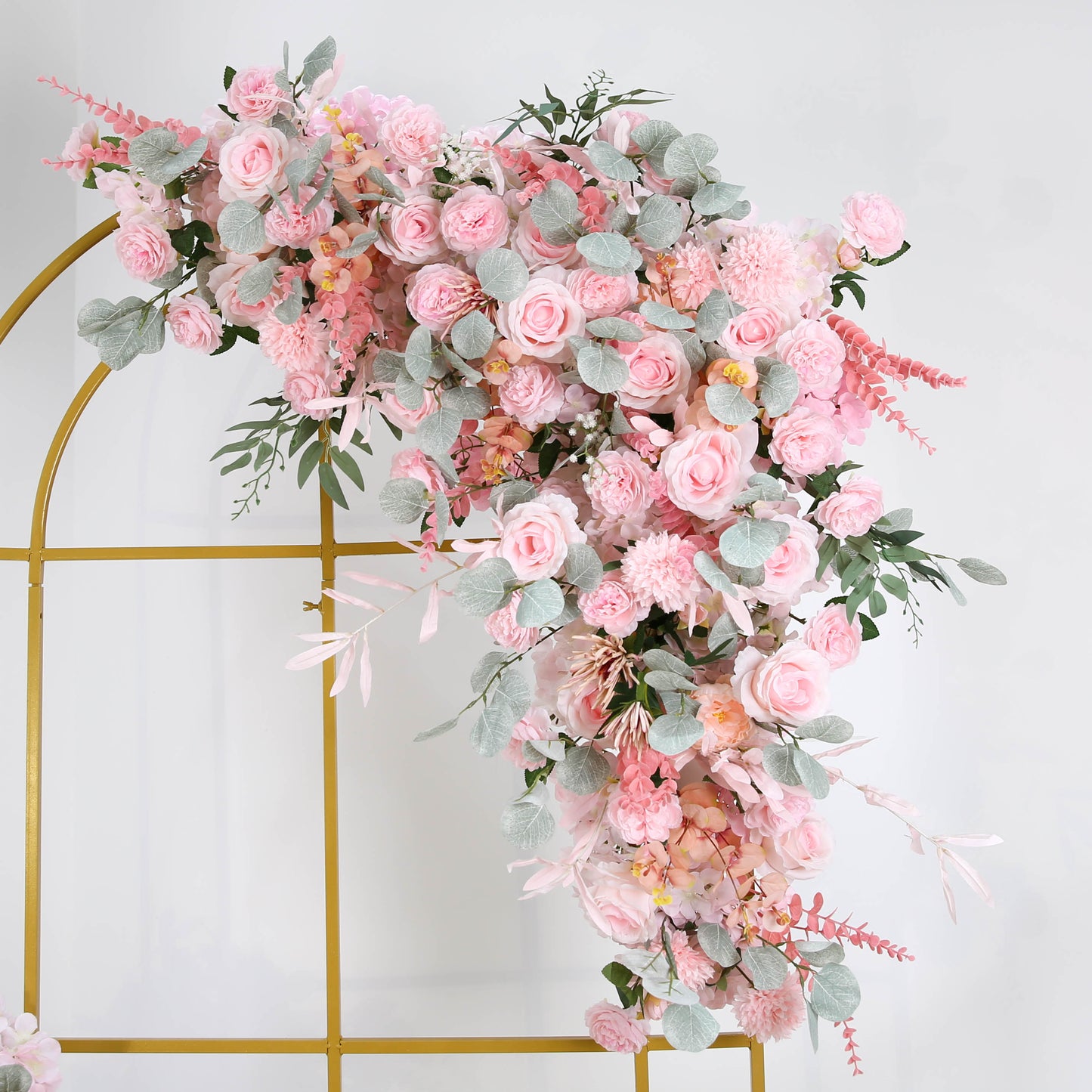 Wedding Backdrop Frame Arch Decor Pink Rose Floral Arrangement