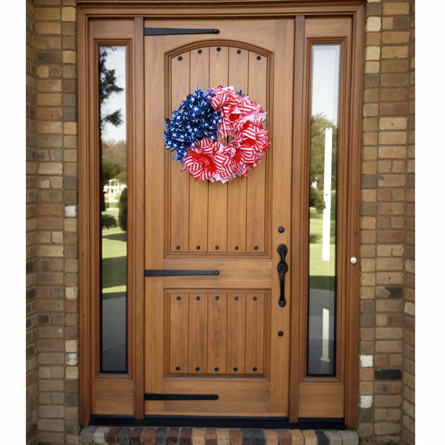 Independence Day Wreath Memorial Day Flag Day Hanging Decorations Holiday Wreath Front Door Wall Window Home Decor